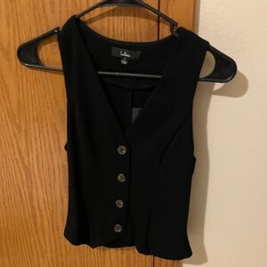 Lulu’s Black Sleeveless Button Front Women's Top